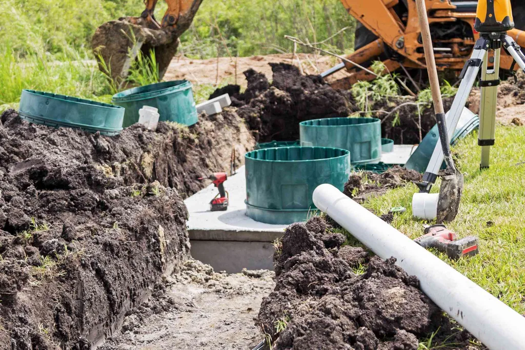 Advanced septic system with grinder pump installation in Alabama