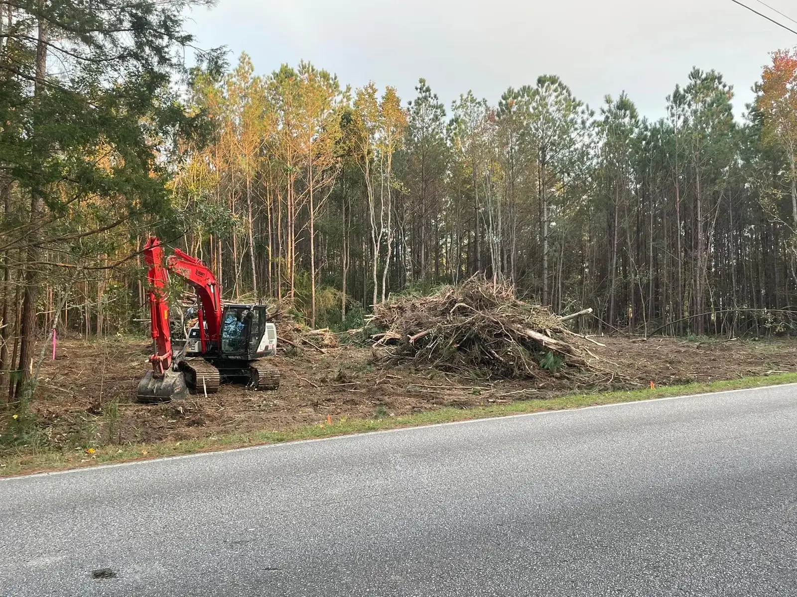 Site clearing and prep for a new septic install
